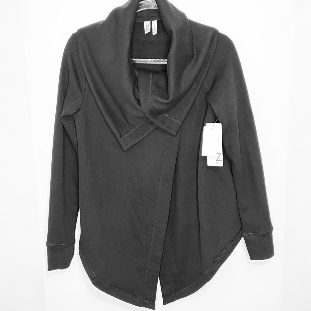 Zella Black Asymmetrical Cozy Wrap